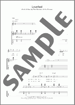 Lovefool(The Cardigans) 楽譜 ギター（ソロ） ダウンロード