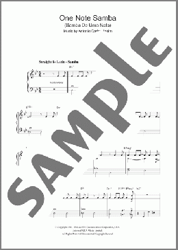 One Note Samba (Samba De Uma Nota)(Antonio Carlos Jobim) 楽譜 ピアノ & ボーカル & ギター ダウンロード