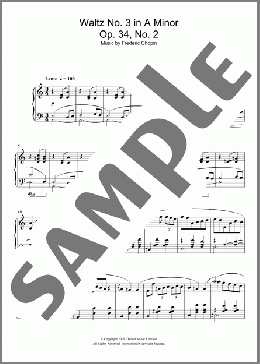 Waltz No. 3 In A Minor, Op. 34, No. 2(Frederic Chopin/The Pianist (Movie)) 楽譜 ピアノ（ソロ） ダウンロード