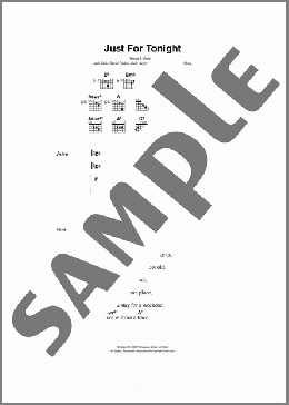 Just For Tonight(One Night Only) 楽譜 ギター（コード） ダウンロード