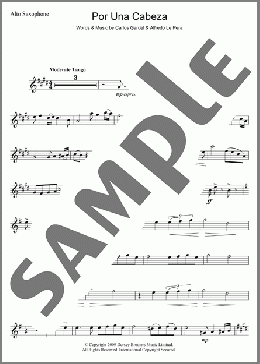 Por Una Cabeza(Carlos Gardel) 楽譜 アルトサックス（ソロ） ダウンロード
