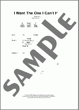 I Want The One I Can't Have(The Smiths) 楽譜 ギター（コード） ダウンロード