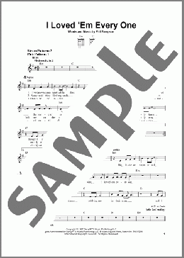 I Loved 'Em Every One(T.G. Sheppard) 楽譜 メロディ ダウンロード