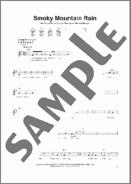 Smoky Mountain Rain(Ronnie Milsap) 楽譜 メロディ ダウンロード