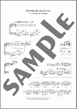 Song Of The Gondolier(Johann Friedrich Burgmuller/William Westney) 楽譜 ピアノ（ソロ） ダウンロード
