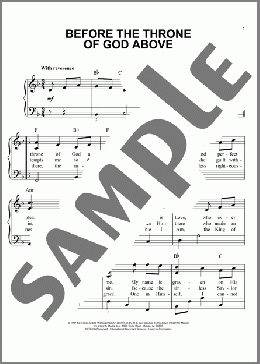Before The Throne Of God Above(Sonicflood/Shane & Shane/Selah) 楽譜 ピアノ（ソロ） ダウンロード
