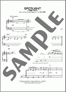 Spotlight (Twilight Remix)(Twilight (Movie)/Mute Math) 楽譜 ピアノ（ソロ） ダウンロード