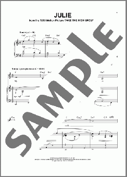 Julie(Dimitri Tiomkin) 楽譜 ピアノ & ボーカル & ギター ダウンロード