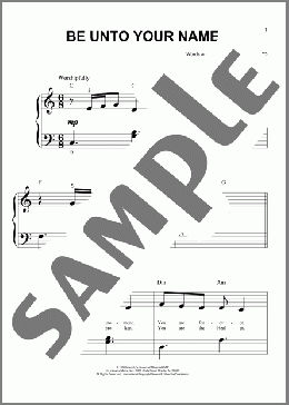 Be Unto Your Name(Robin Mark) 楽譜 ピアノ（ソロ） ダウンロード