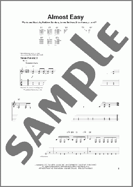 Almost Easy(Avenged Sevenfold) 楽譜 ギター（ソロ） ダウンロード