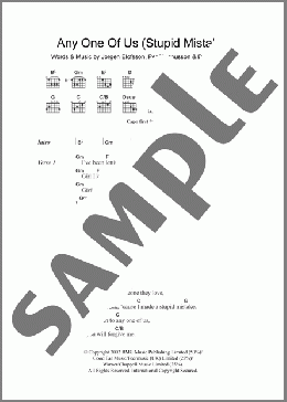 Anyone Of Us (Stupid Mistake)(Gareth Gates) 楽譜 ギター（コード） ダウンロード