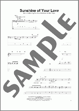 Sunshine Of Your Love(Cream) 楽譜 ベース ダウンロード