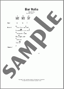 Bar Italia(Pulp) 楽譜 ギター（コード） ダウンロード
