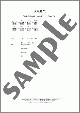 B.A.B.Y.(Carla Thomas) 楽譜 ギター（コード） ダウンロード