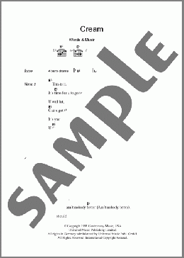 Cream(Prince) 楽譜 ギター（コード） ダウンロード