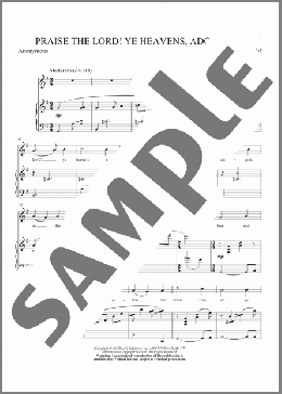 Praise The Lord! Ye Heavens, Adore Him(Franz Joseph Haydn) 楽譜 ピアノ & ボーカル ダウンロード
