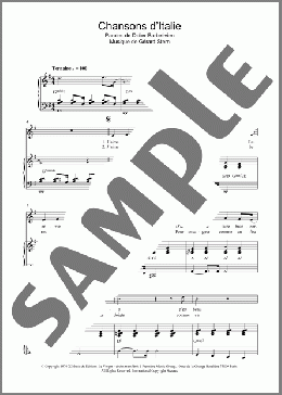 Chansons D'italie(Marcel Amont) 楽譜 ピアノ & ボーカル ダウンロード