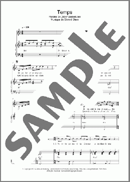 Temps(Gerard Lenorman) 楽譜 ピアノ & ボーカル ダウンロード