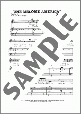 Une Melodie Americaine(Gerard Stern) 楽譜 ピアノ & ボーカル ダウンロード