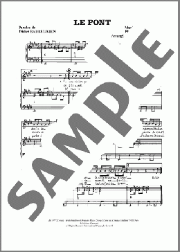 Le Pont(Didier Barbelivien) 楽譜 ピアノ & ボーカル ダウンロード
