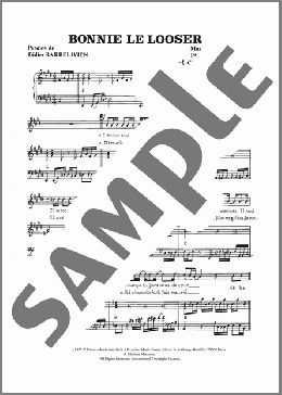 Bonnie Le Looser(Didier Barbelivien) 楽譜 ピアノ & ボーカル ダウンロード