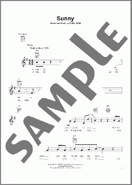 Sunny(Bobby Hebb) 楽譜 ウクレレ（弾き語り） ダウンロード