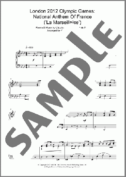 London 2012 Olympic Games: National Anthem Of France ('La Marseillaise')(Philip Sheppard) 楽譜 ピアノ（ソロ） ダウンロード