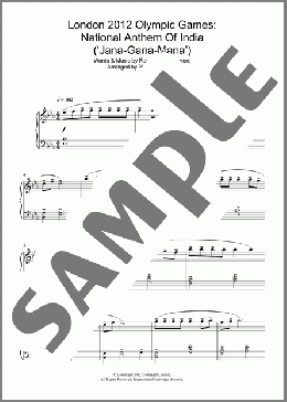 London 2012 Olympic Games: National Anthem Of India ('Jana-Gana-Mana')(Philip Sheppard) 楽譜 ピアノ（ソロ） ダウンロード