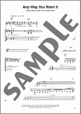 Any Way You Want It(Journey) 楽譜 ギター（ソロ） ダウンロード