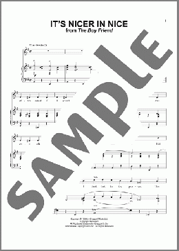 It's Nicer In Nice(Sandy Wilson) 楽譜 ピアノ & ボーカル ダウンロード