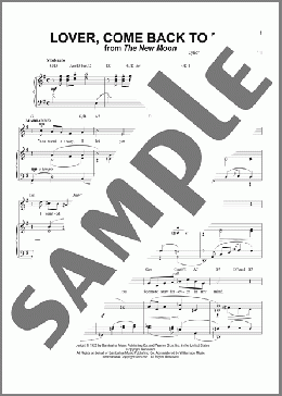Lover, Come Back To Me(Sigmund Romberg) 楽譜 ピアノ & ボーカル ダウンロード