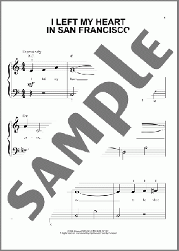 I Left My Heart In San Francisco(Tony Bennett) 楽譜 ピアノ（ソロ） ダウンロード