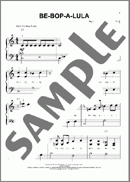 Be-Bop-A-Lula(Gene Vincent) 楽譜 ピアノ（ソロ） ダウンロード