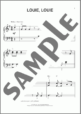 Louie, Louie(The Kingsmen) 楽譜 ピアノ（ソロ） ダウンロード