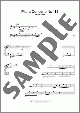 Piano Concerto No. 13 (First Movement)(Wolfgang Amadeus Mozart) 楽譜 ピアノ（ソロ） ダウンロード