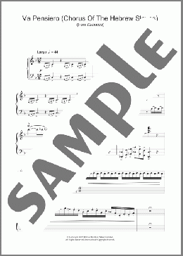Va, Pensiero (Chorus Of The Hebrew Slaves) (from Nabucco)(Giuseppe Verdi) 楽譜 ピアノ（ソロ） ダウンロード