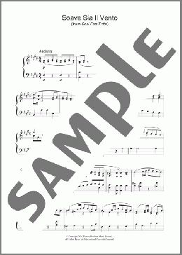 Soave Sia Il Vento (from Cosi Fan Tutte)(Wolfgang Amadeus Mozart) 楽譜 ピアノ（ソロ） ダウンロード