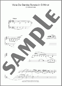 Viola da Gamba Sonata In G Minor (2nd Movement)(Johann Sebastian Bach) 楽譜 ピアノ（ソロ） ダウンロード