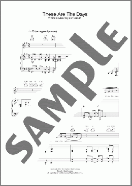 These Are The Days(Jamie Cullum) 楽譜 その他 ダウンロード