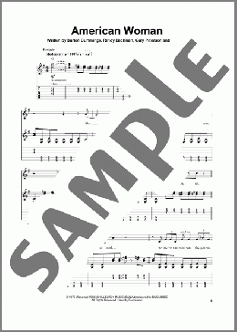 American Woman(Lenny Kravitz/The Guess Who) 楽譜 ギタースコア ダウンロード