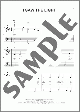 I Saw The Light(Hank Williams) 楽譜 ピアノ（ソロ） ダウンロード