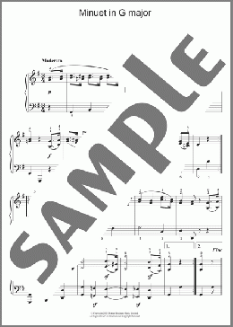 Minuet In G(Ludwig Van Beethoven) 楽譜 ピアノ（ソロ） ダウンロード