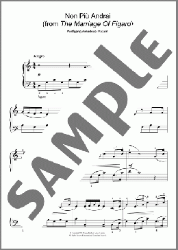Non Piu Andrai (from The Marriage Of Figaro)(Wolfgang Amadeus Mozart) 楽譜 ピアノ（ソロ） ダウンロード