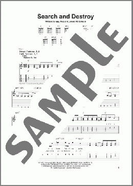 Search And Destroy(Iggy Pop/The Stooges) 楽譜 ギター（ソロ） ダウンロード