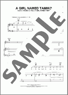 A Girl Named Tamiko(Elmer Bernstein) 楽譜 ピアノ & ボーカル & ギター ダウンロード