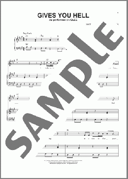 Gives You Hell(The All-American Rejects/Glee (TV Series)/Glee Cast) 楽譜 ピアノ & ボーカル ダウンロード