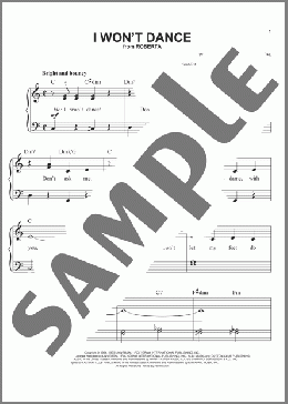 I Won't Dance(Jerome Kern) 楽譜 ピアノ（ソロ） ダウンロード