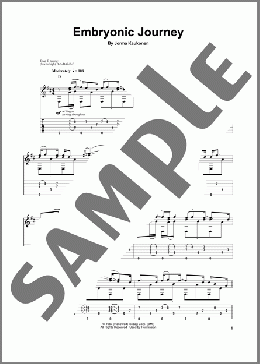 Embryonic Journey(Jorma Kaukonen) 楽譜 ギタースコア ダウンロード