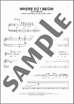 Where Do I Begin (Love Theme)(Andy Williams) 楽譜 ピアノ & ボーカル ダウンロード