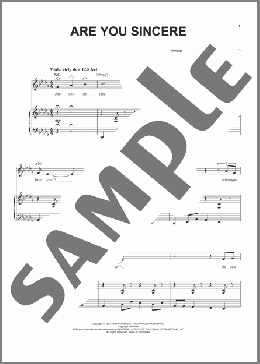 Are You Sincere(Trini Lopez/Andy Williams/Elvis Presley) 楽譜 ピアノ & ボーカル ダウンロード